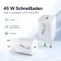 Preview: USB C Schnelllader / Netzteil 45W, Power Delivery 3.0, PPS-Technologie, DINIC Box mit Euroloch